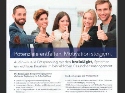 Audio-visuelle Entspannung mit den brainLight--Systemen